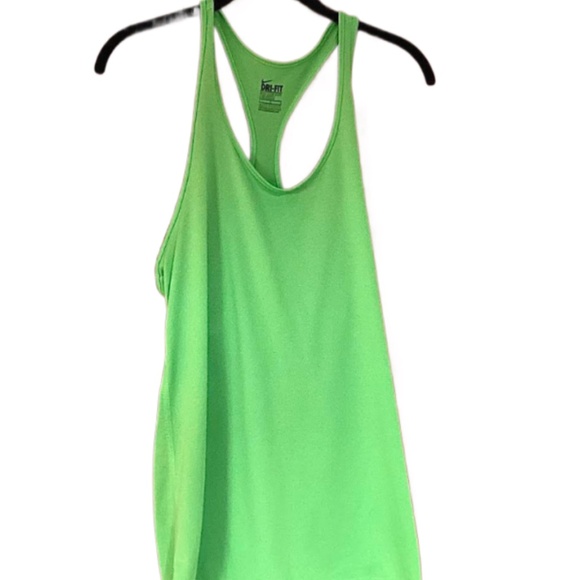Nike Dri Fit Womens Neon Green Tank Top, L - Picture 3 of 4